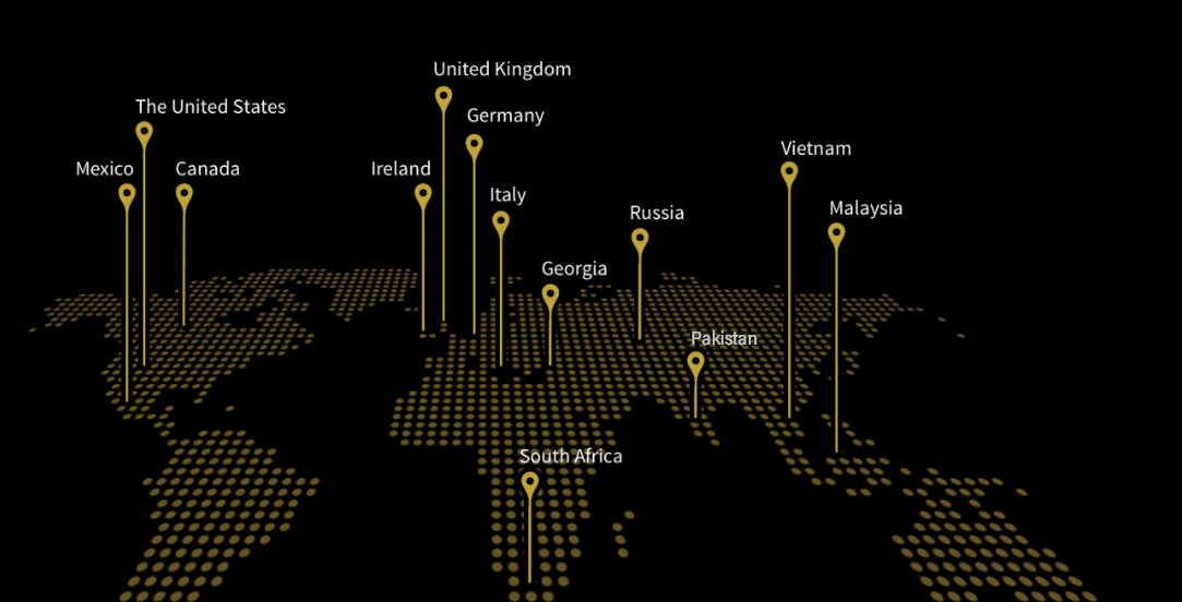 Ecomfly Global Partners Map Showing Worldwide Reach